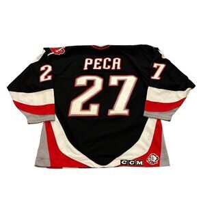 Vintage 1990's CCM Buffalo Sabres Michael Peca #27 Stitched NHL Jersey Men's L